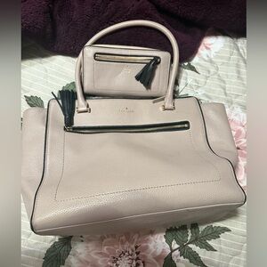 Kate Spade Taupe Satchel and Wallet Set